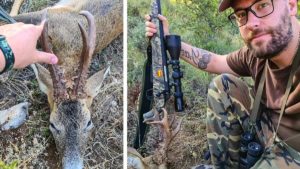Esto es un cazador con suerte: gana un rifle en un sorteo de 10 euros y lo estrena con este corzazo