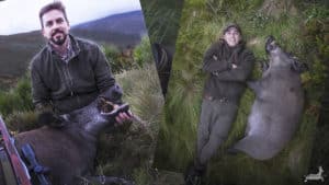 Esto es caza con mayúsculas: un jabalí enorme en un entorno abierto y salvaje