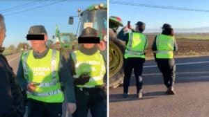 Las redes explotan viendo a la Guardia Civil multar a los agricultores que se manifiestan en Extremadura