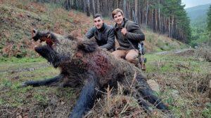 Un cazador tira a un jabalí herido por su amigo y se queda sin balas