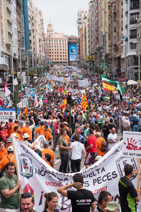 Resultado de imagen de manifestacion de cazadores en madrid