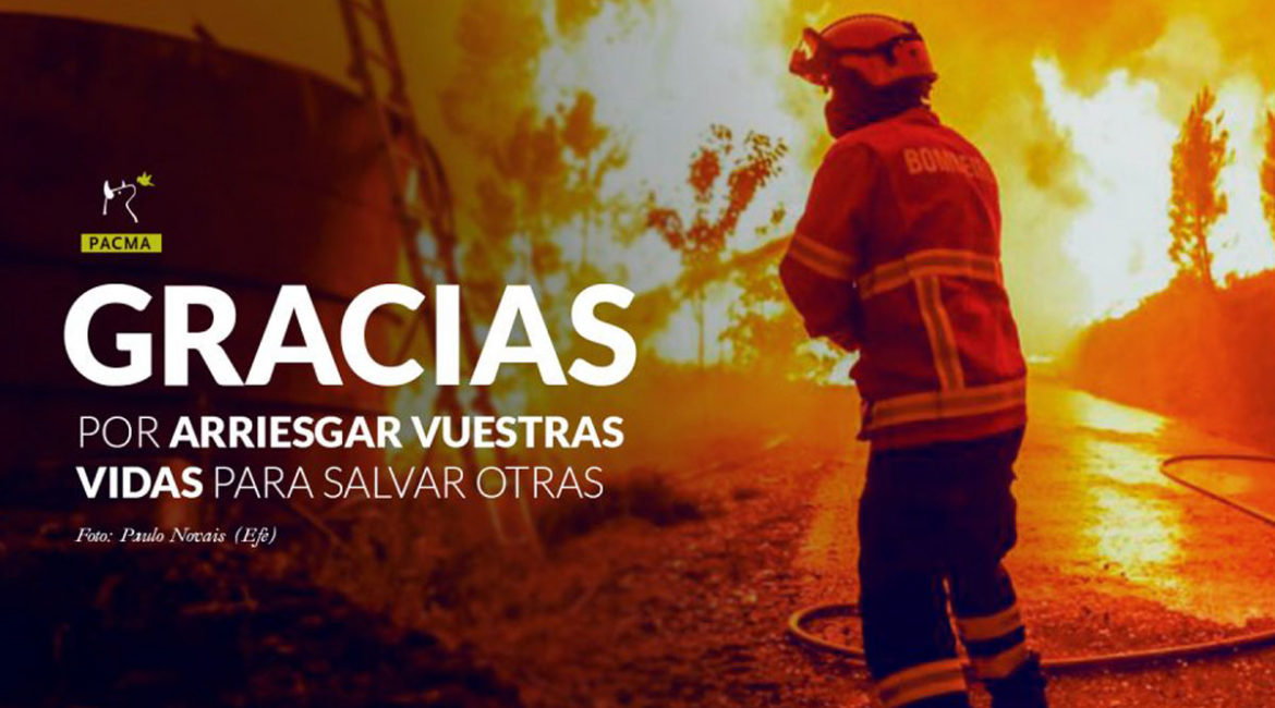 Mensaje de PACMA sobre los incendios al que respondieron los cazadores. /PACMA