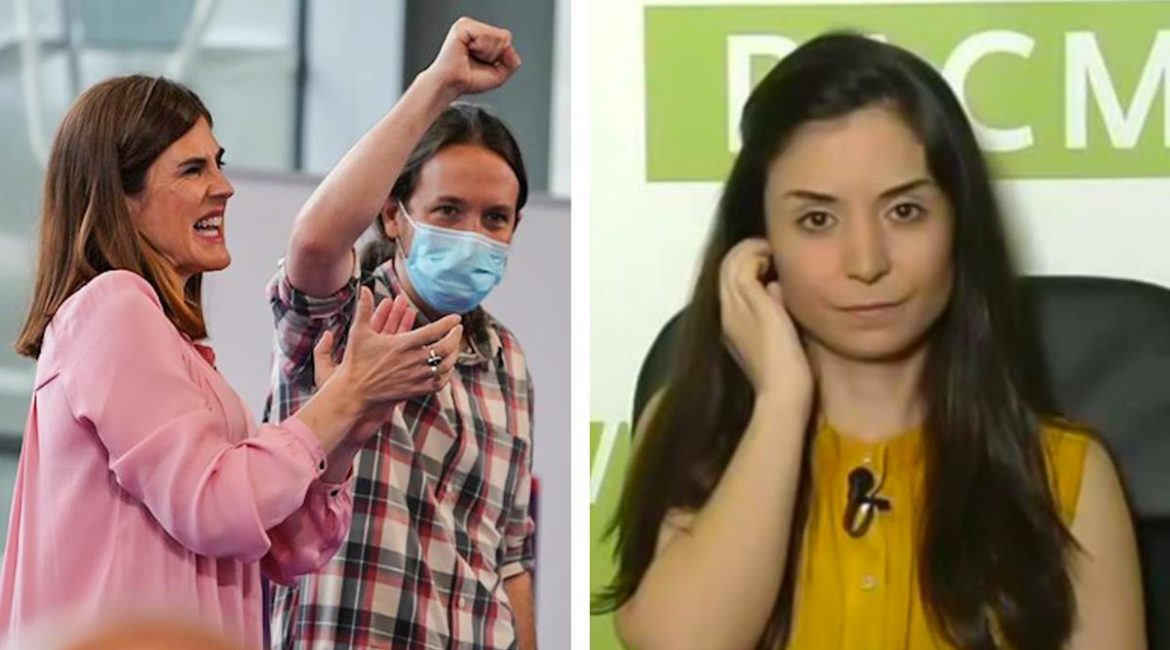 Miren Gorrotxategi con Pablo Iglesias (Podemos) y Laura Duarte (PACMA).